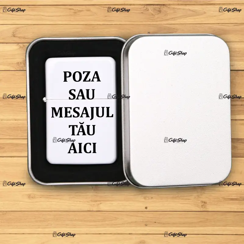 Bricheta alba, gen zippo, personalizata